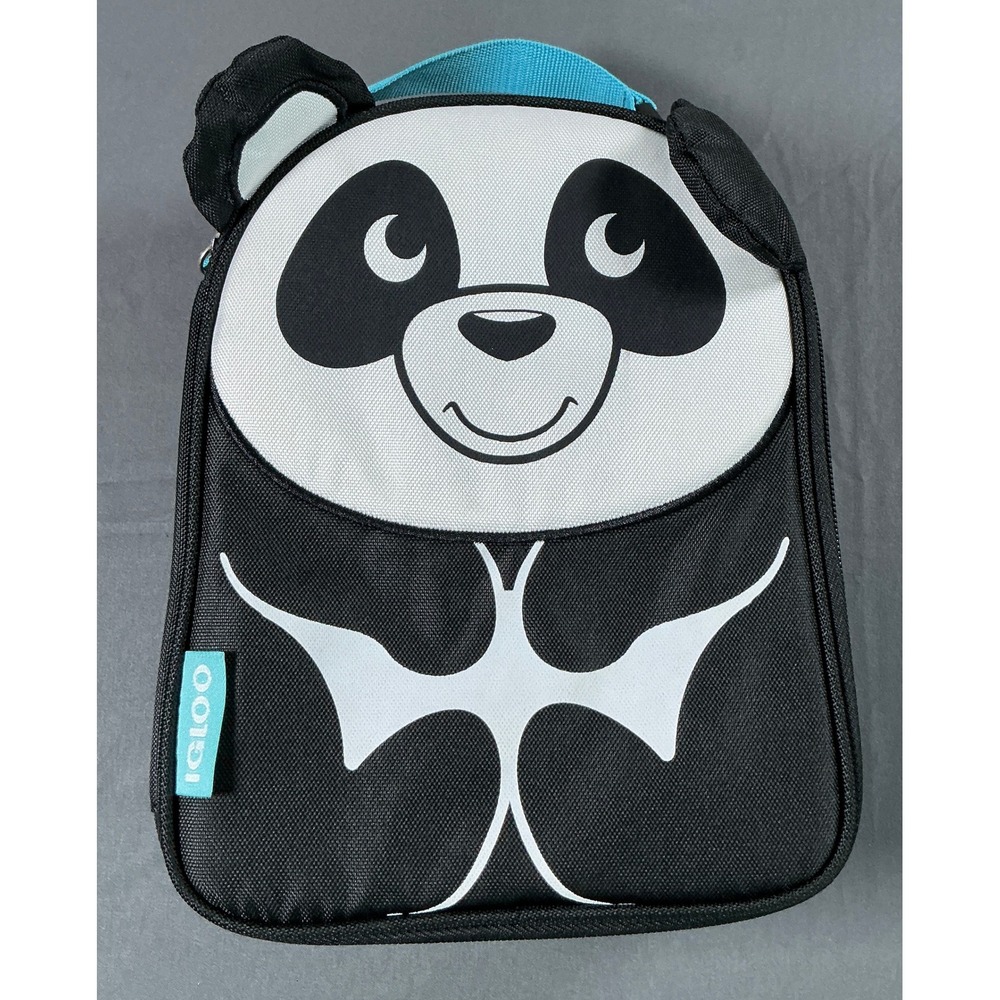Igloo Lunch Animals Panda Insulated Cooler Bag Black‎ White Teal New with Tags